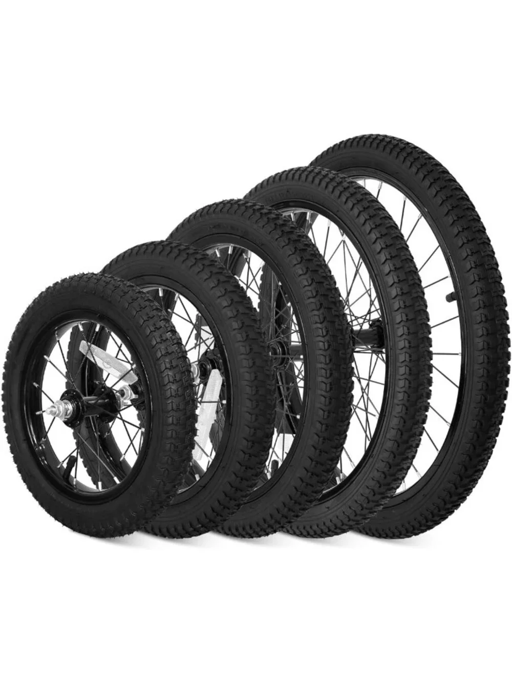 Kids Bike Front Wheels Replacement - Solid Rubber Tire & Inner Tube, 12-20 Inch